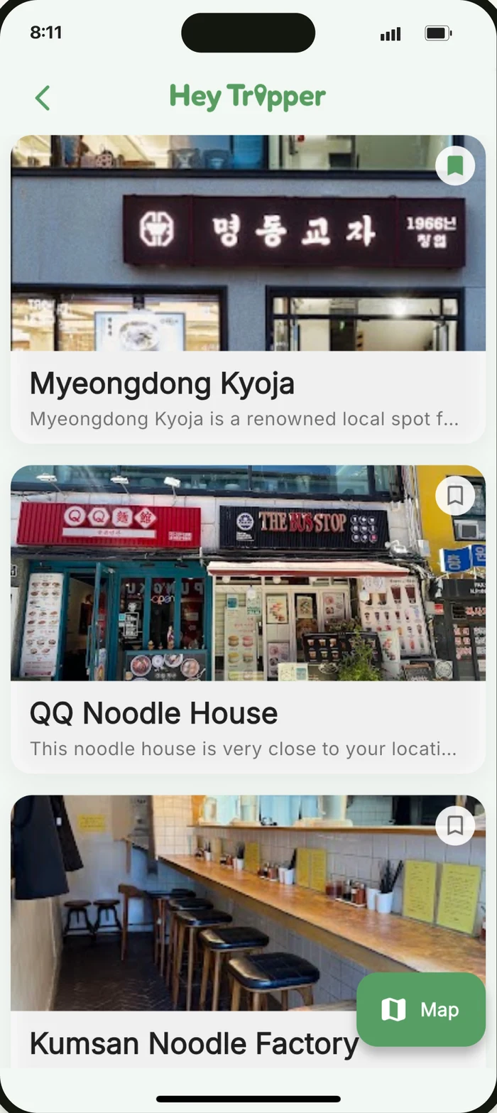 Hey Tripper — Real places, not ads